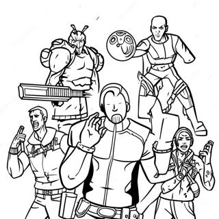 Borderlands Characters In Action Coloring Page 40879-33857