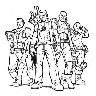 Borderlands Characters In Action Coloring Page 40879-33858