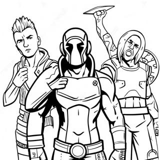 Borderlands Characters In Action Coloring Page 40879-33859