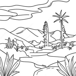 Morocco Desert Landscape Coloring Page 40889-33865