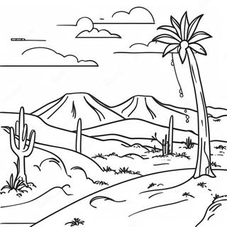 Morocco Desert Landscape Coloring Page 40889-33867