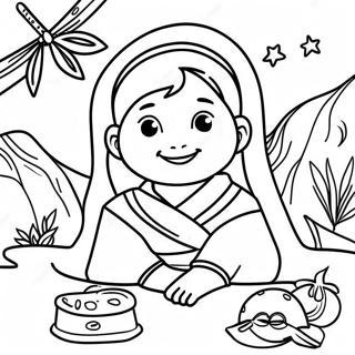 Raya In Adventure Coloring Page 4091-3304