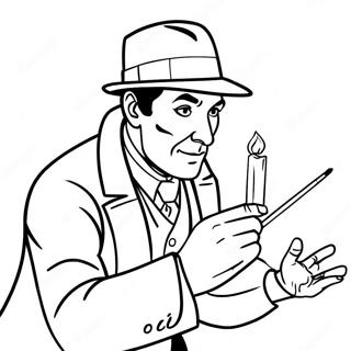 Detective Sherlock Holmes Solving A Mystery Coloring Page 40929-33893