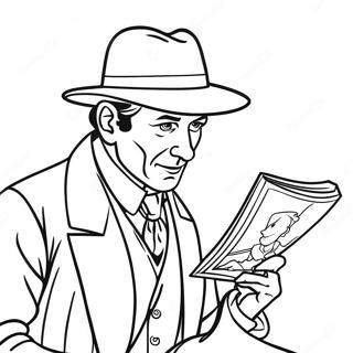 Detective Sherlock Holmes Solving A Mystery Coloring Page 40929-33896