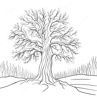 Snowy Winter Tree Coloring Page 40939-33915