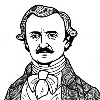 Mysterious Edgar Allan Poe Portrait Coloring Page 40949-33901