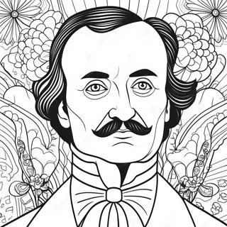 Mysterious Edgar Allan Poe Portrait Coloring Page 40949-33902