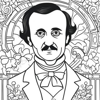 Mysterious Edgar Allan Poe Portrait Coloring Page 40949-33904