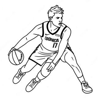 Luka Doncic Dribbling Basketball Coloring Page 40969-33937