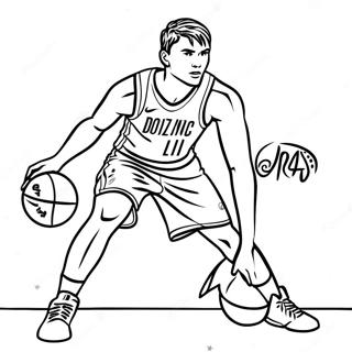 Luka Doncic Dribbling Basketball Coloring Page 40969-33939