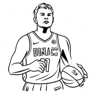 Luka Doncic Dribbling Basketball Coloring Page 40969-33940