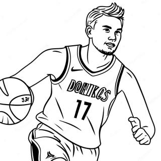 Luka Doncic Dribbling Basketball Coloring Page 40969-34038