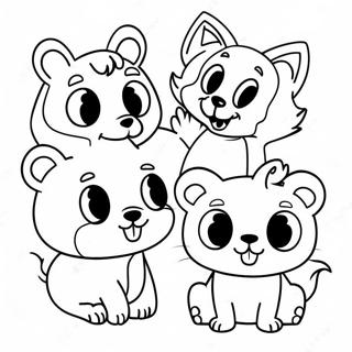 Colorful 80s Cartoon Animals Coloring Page 40999-33953