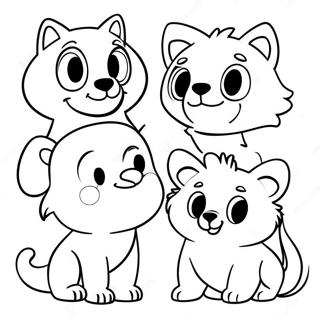 Colorful 80s Cartoon Animals Coloring Page 40999-33955