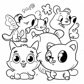 Colorful 80s Cartoon Animals Coloring Page 40999-33956