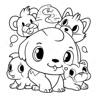 Colorful 80s Cartoon Animals Coloring Page 40999-34053