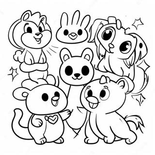 Colorful 80s Cartoon Animals Coloring Page 40999-34055