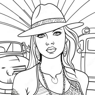 Old School Chicano Coloring Page 41008-34061