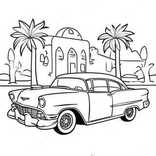 Chicano Art With Classic Cars Coloring Page 41009-33960