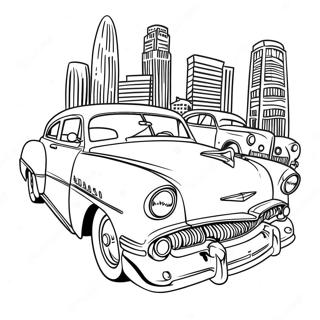 Chicano Art With Classic Cars Coloring Page 41009-34067