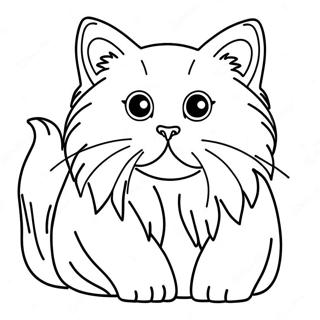 Fluffy Ragdoll Cat Coloring Page 41019-34073