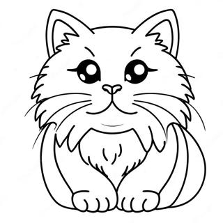 Fluffy Ragdoll Cat Coloring Page 41019-34075