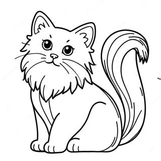 Fluffy Ragdoll Cat Coloring Page 41019-34076