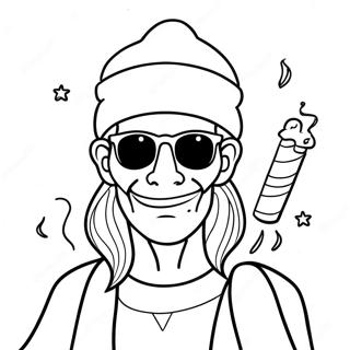 Chill Stoner With A Joint Coloring Page 4101-3309