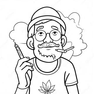 Chill Stoner With A Joint Coloring Page 4101-3311