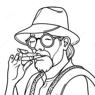 Chill Stoner With A Joint Coloring Page 4101-3312