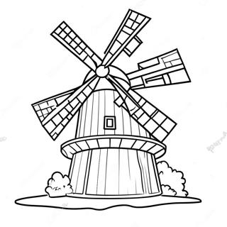 Windmill Coloring Pages