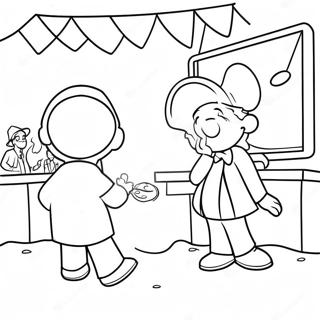 Colorful Hooky Game Scene Coloring Page 41039-33986