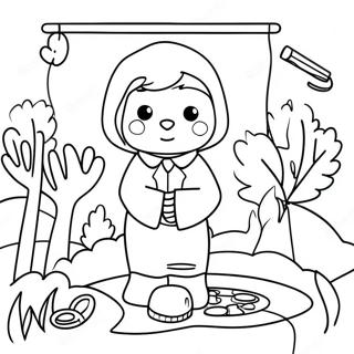 Colorful Hooky Game Scene Coloring Page 41039-33988