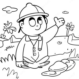 Colorful Hooky Game Scene Coloring Page 41039-34090