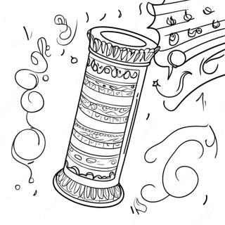 Colorful Torah Scroll Coloring Page 41049-33995