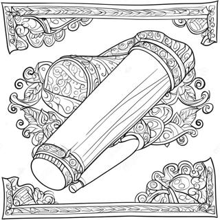 Colorful Torah Scroll Coloring Page 41049-34093