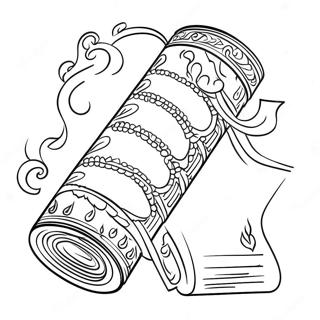 Colorful Torah Scroll Coloring Page 41049-34094