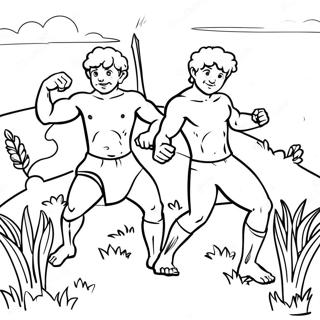 Cain And Abel In The Field Coloring Page 41069-34113