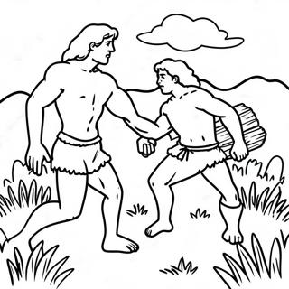 Cain And Abel In The Field Coloring Page 41069-34114