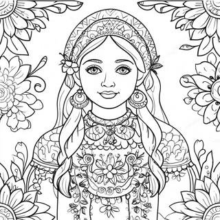 Ukrainian Folk Art Coloring Page 41078-34010