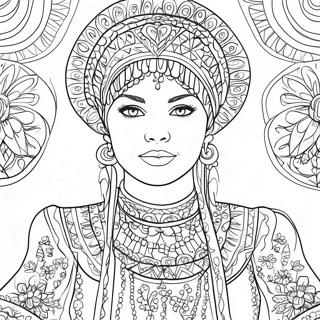 Traditional Ukrainian Costume Coloring Page 41079-34014