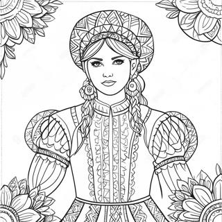 Traditional Ukrainian Costume Coloring Page 41079-34015