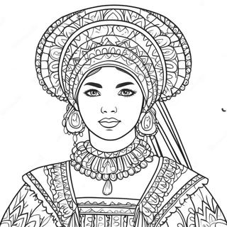 Traditional Ukrainian Costume Coloring Page 41079-34016