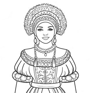 Traditional Ukrainian Costume Coloring Page 41079-34117