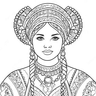 Traditional Ukrainian Costume Coloring Page 41079-34118