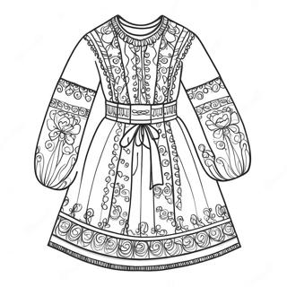 Traditional Ukrainian Costume Coloring Page 41079-34119