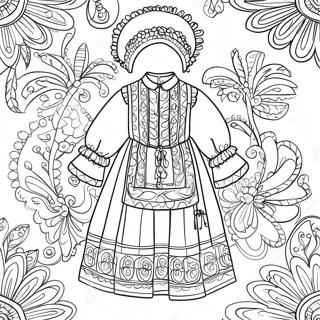 Traditional Ukrainian Costume Coloring Page 41079 34120