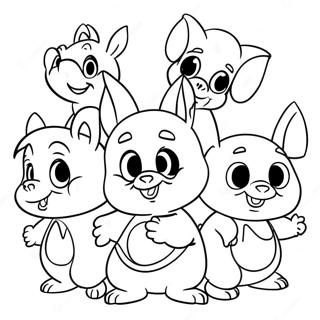 Porky Pig With Friends Coloring Page 41089-34129