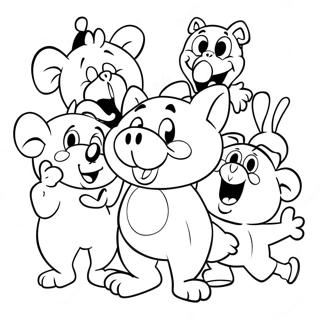 Porky Pig With Friends Coloring Page 41089-34130