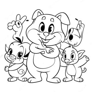 Porky Pig With Friends Coloring Page 41089-34132